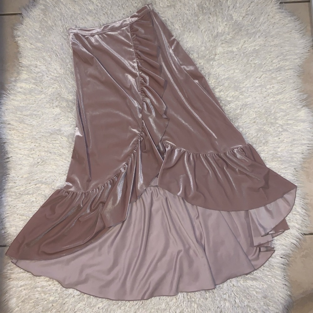 Maxi Velvet Skirt Rose/Nude
